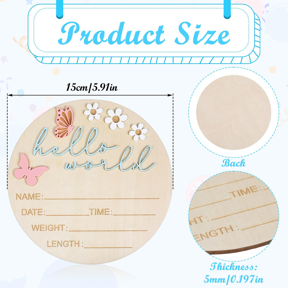 Ajcotahm birth statistics area on wood plaque for keepsake