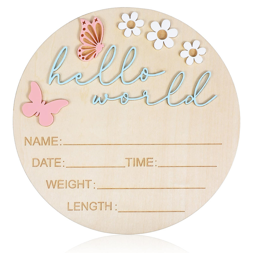 Ajcotahm Hello World Sign with 3D letters for newborn photography prop