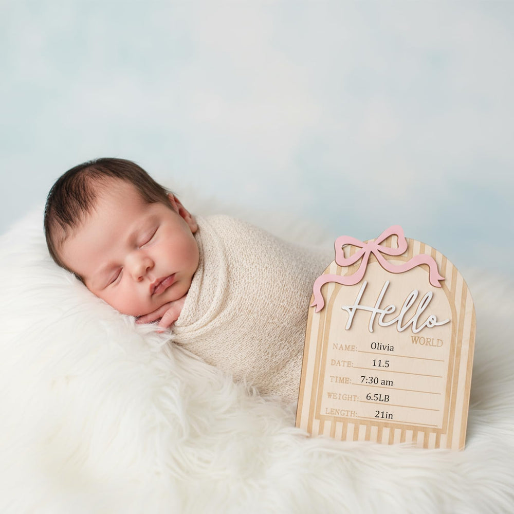 Ajcotahm newborn photo prop display—warm welcome board for photos