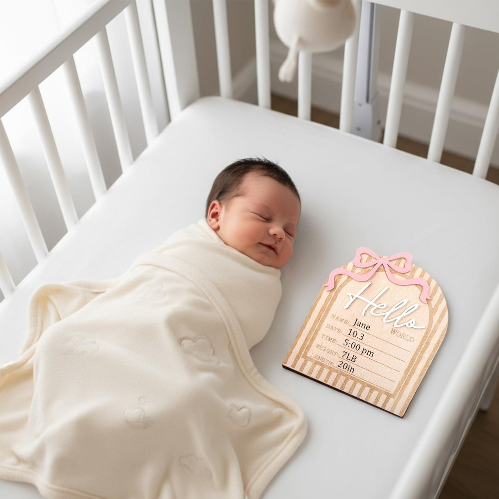 Ajcotahm nursery decor sign—versatile prop for baby showers and rooms