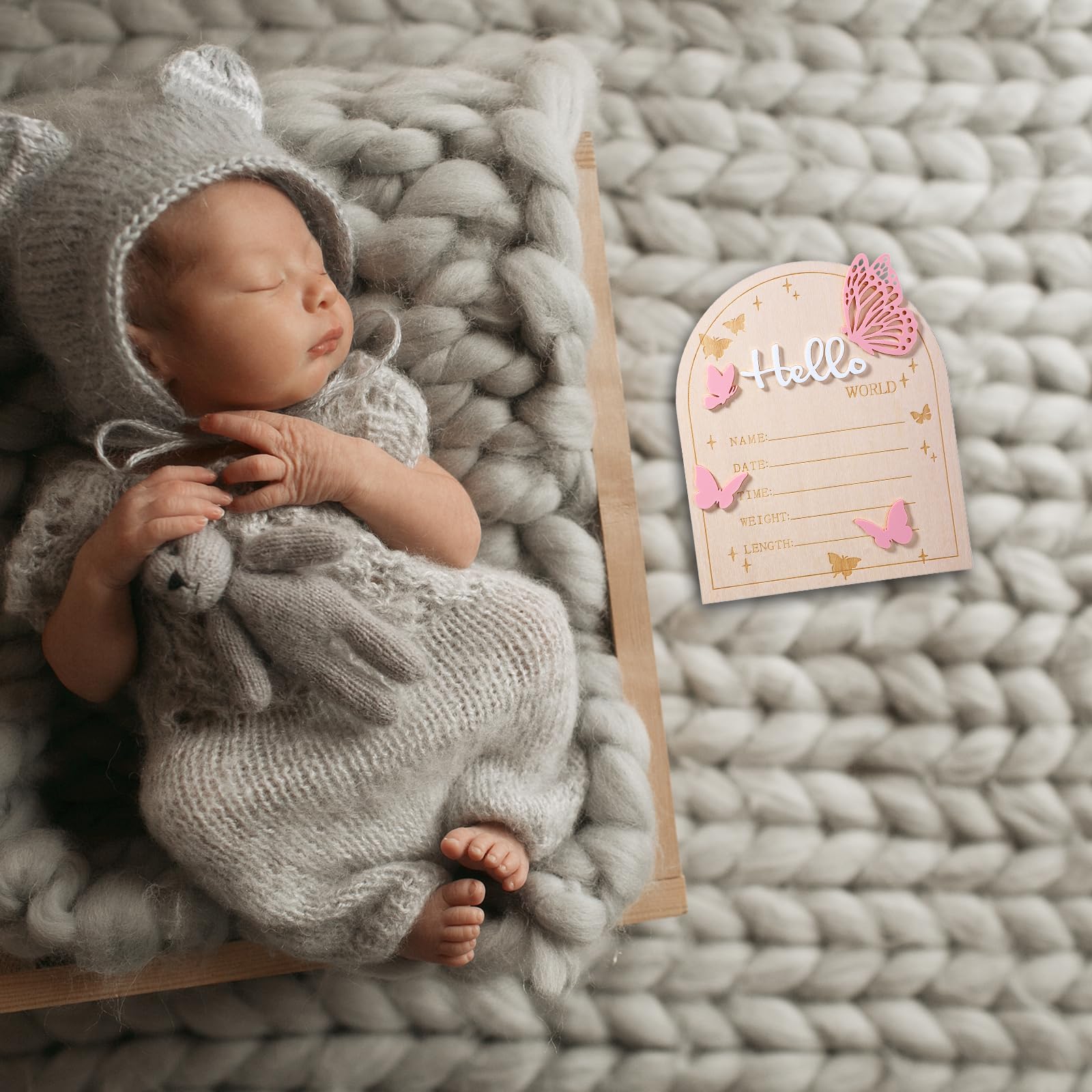 Ajcotahm Pink butterfly sign suits baby showers and gender reveals.