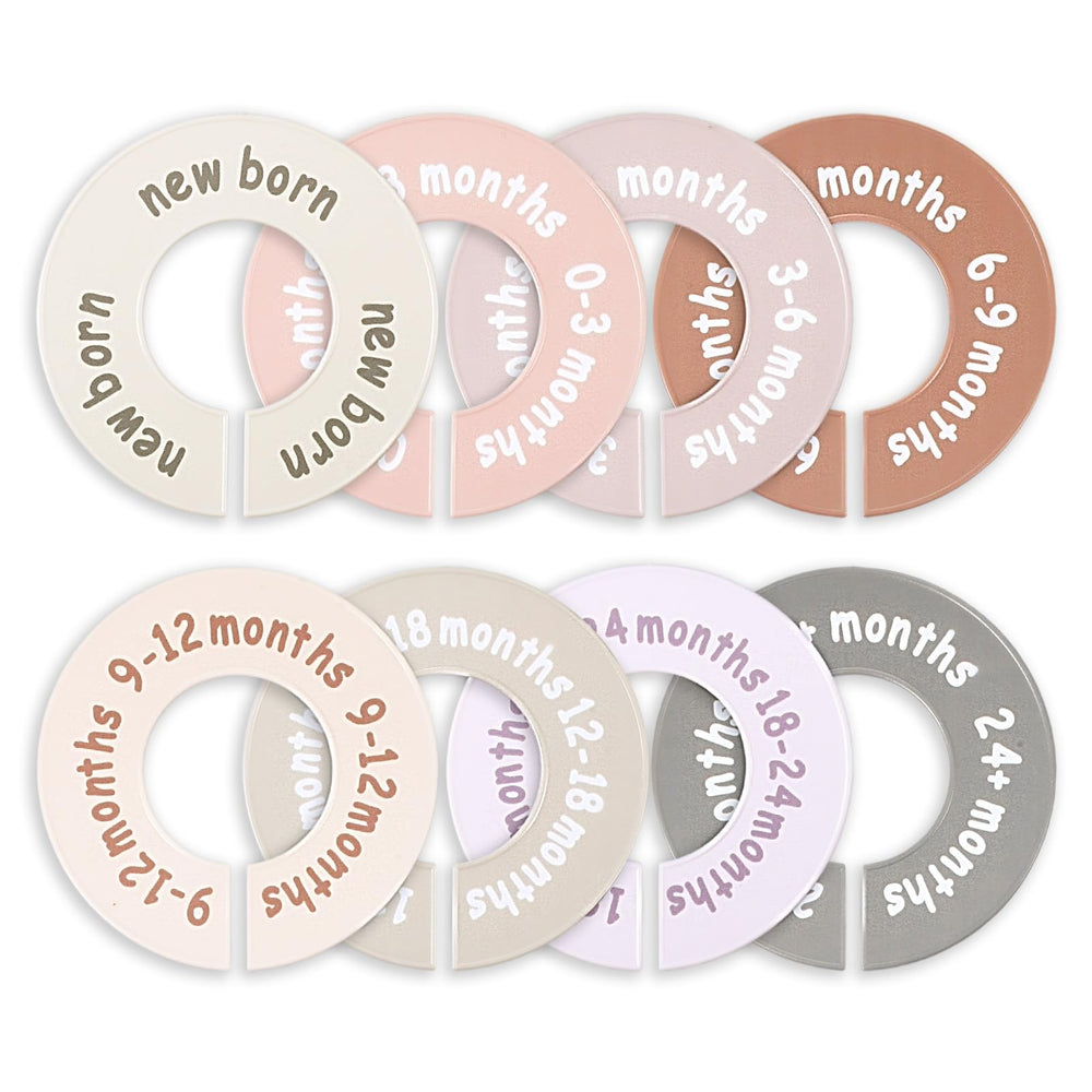 Ajcotahm round baby clothes divider with 8-9 cm size helps sort newborn outfits.