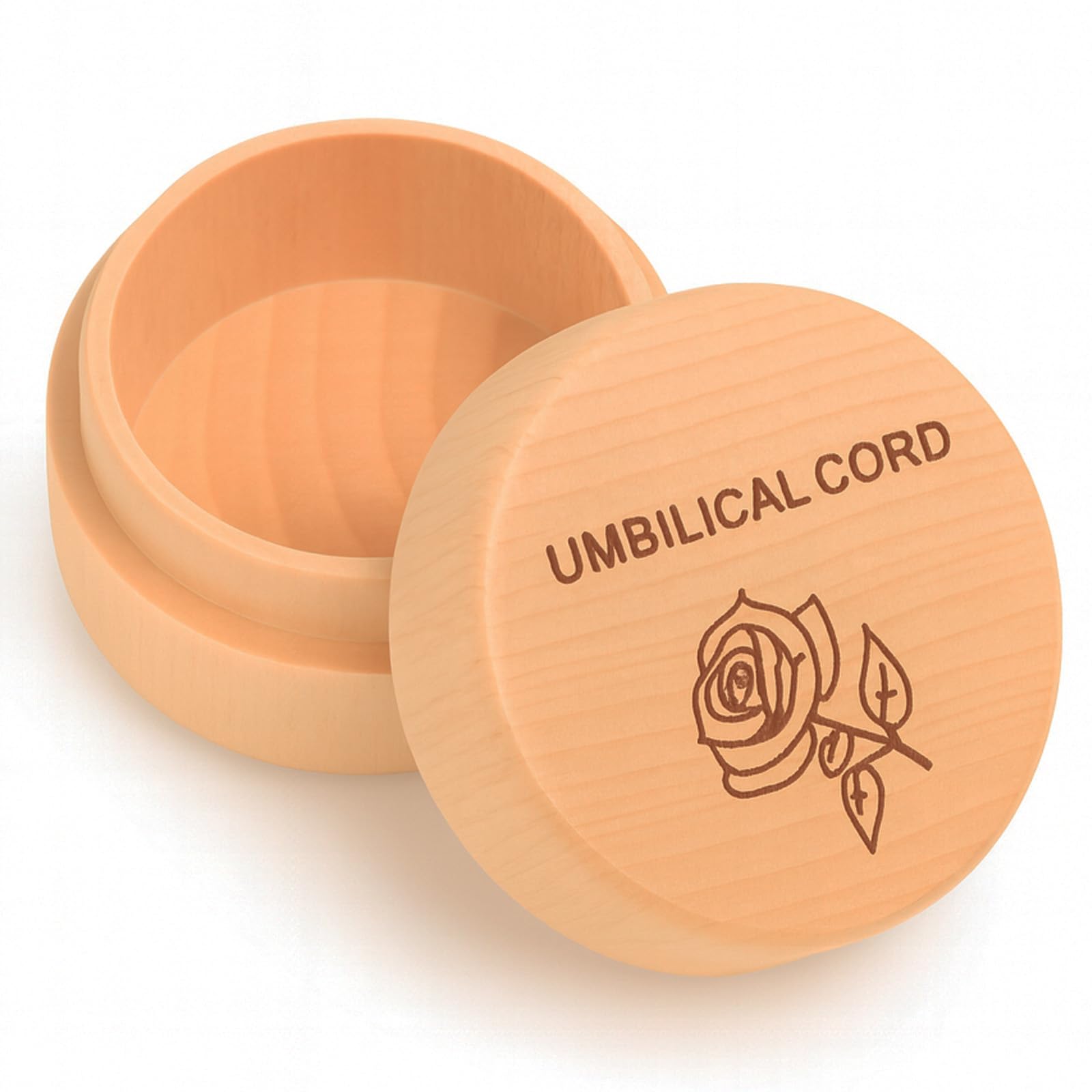 Ajcotahm umbilical cord keepsake box natural beech with smooth storage