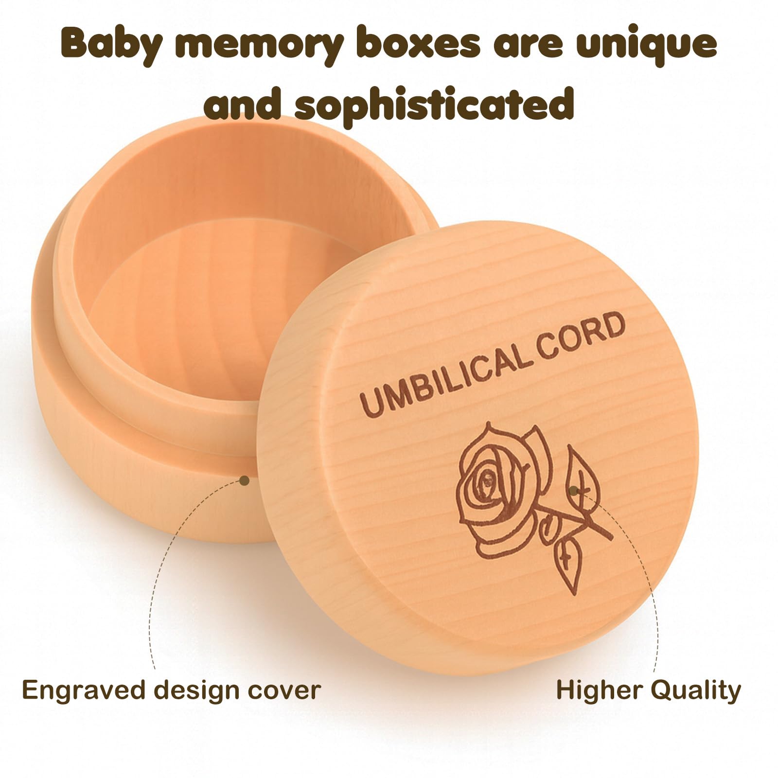 Ajcotahm wooden keepsake box closeup with rose engraving lid