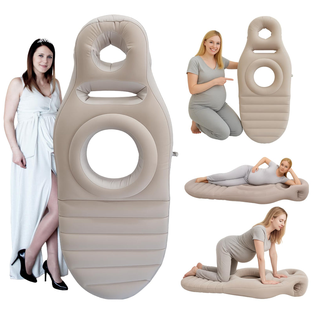 AJOFIEK inflatable pregnancy pillow demonstrates full-body support for comfortable resting.