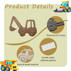 Ajqiomh Construction Trio excavator wall decor vibrant colors for lively walls.
