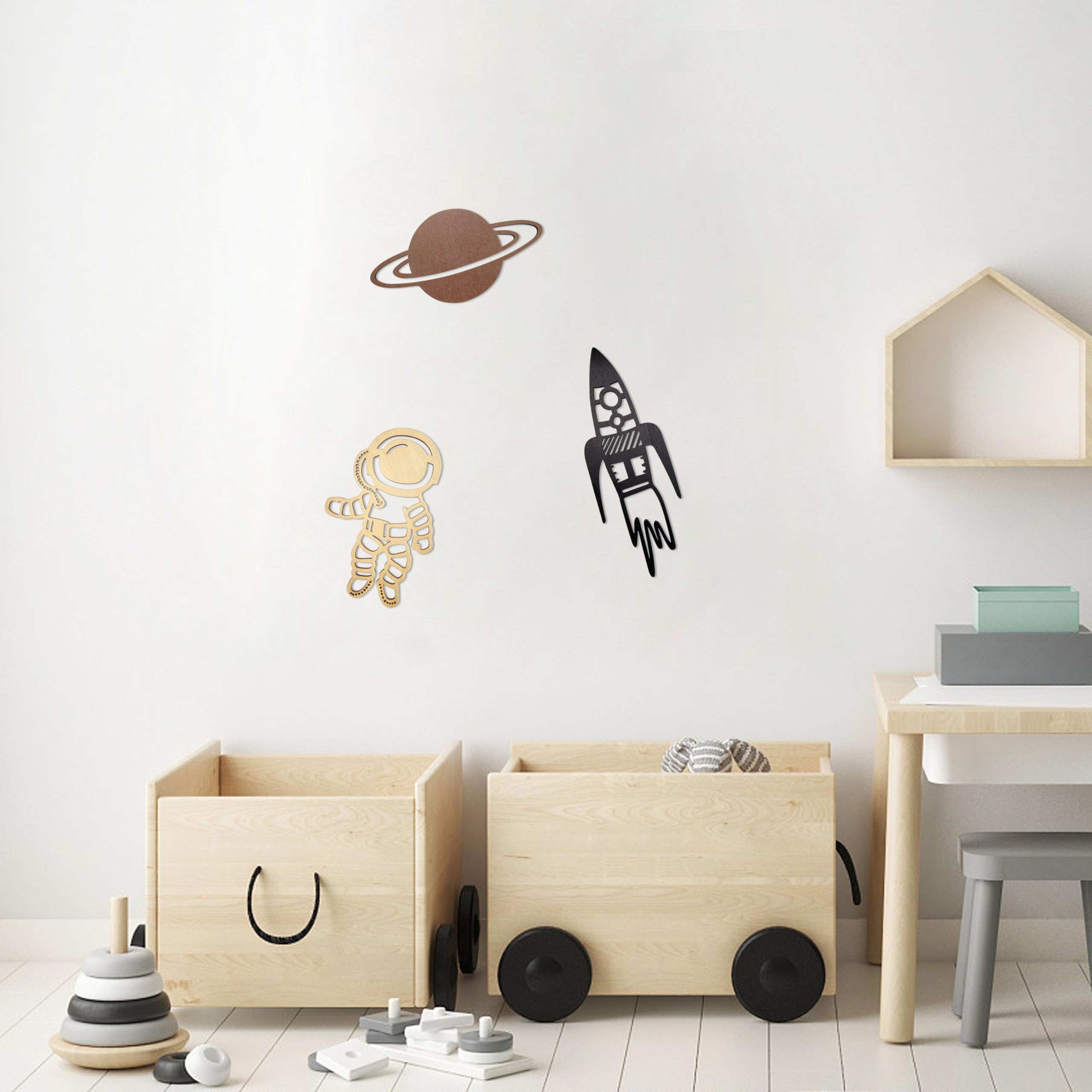 Ajqiomh Space Trio nursery display pairs with playful accents to inspire imagination