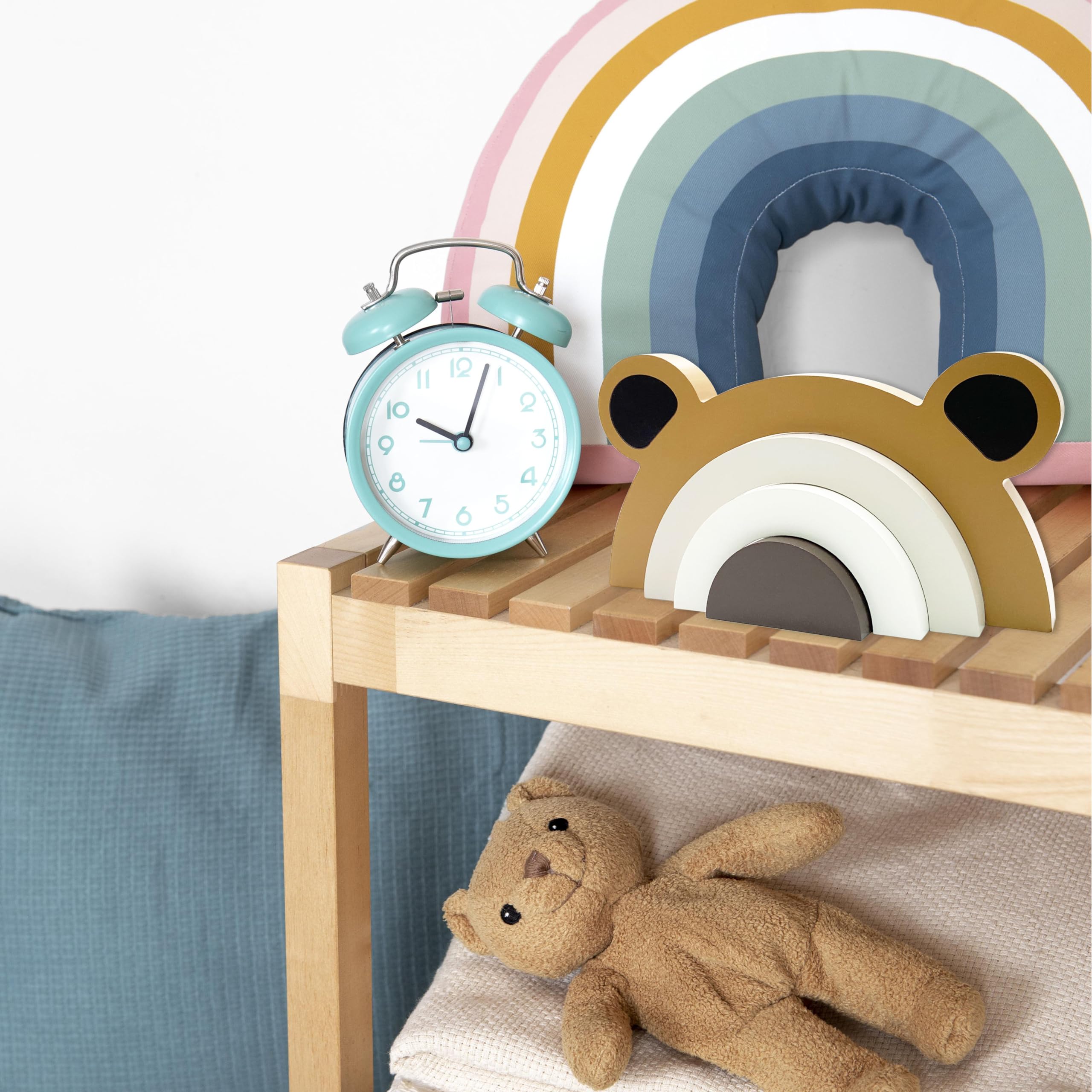 Ajqiomh wooden bear rainbow decor gift-ready, a thoughtful keepsake for baby celebrations.