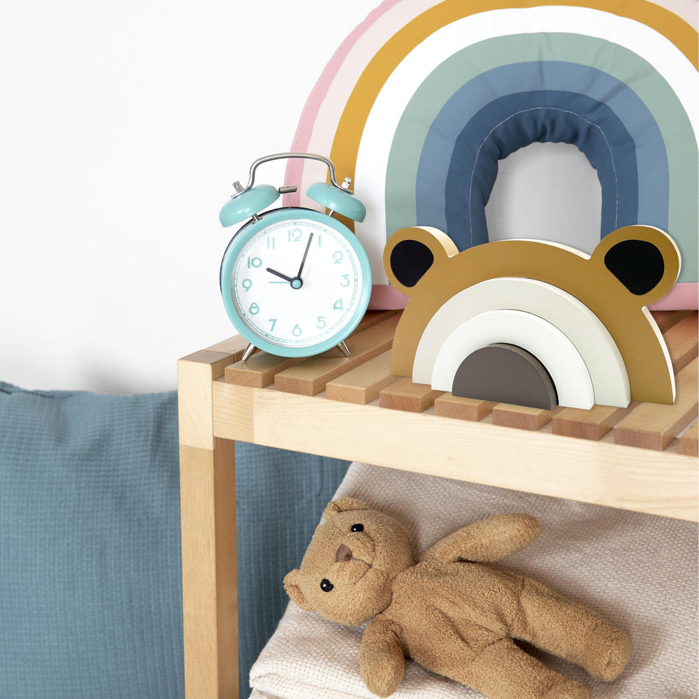 Ajqiomh wooden bear rainbow decor gift-ready, a thoughtful keepsake for baby celebrations.