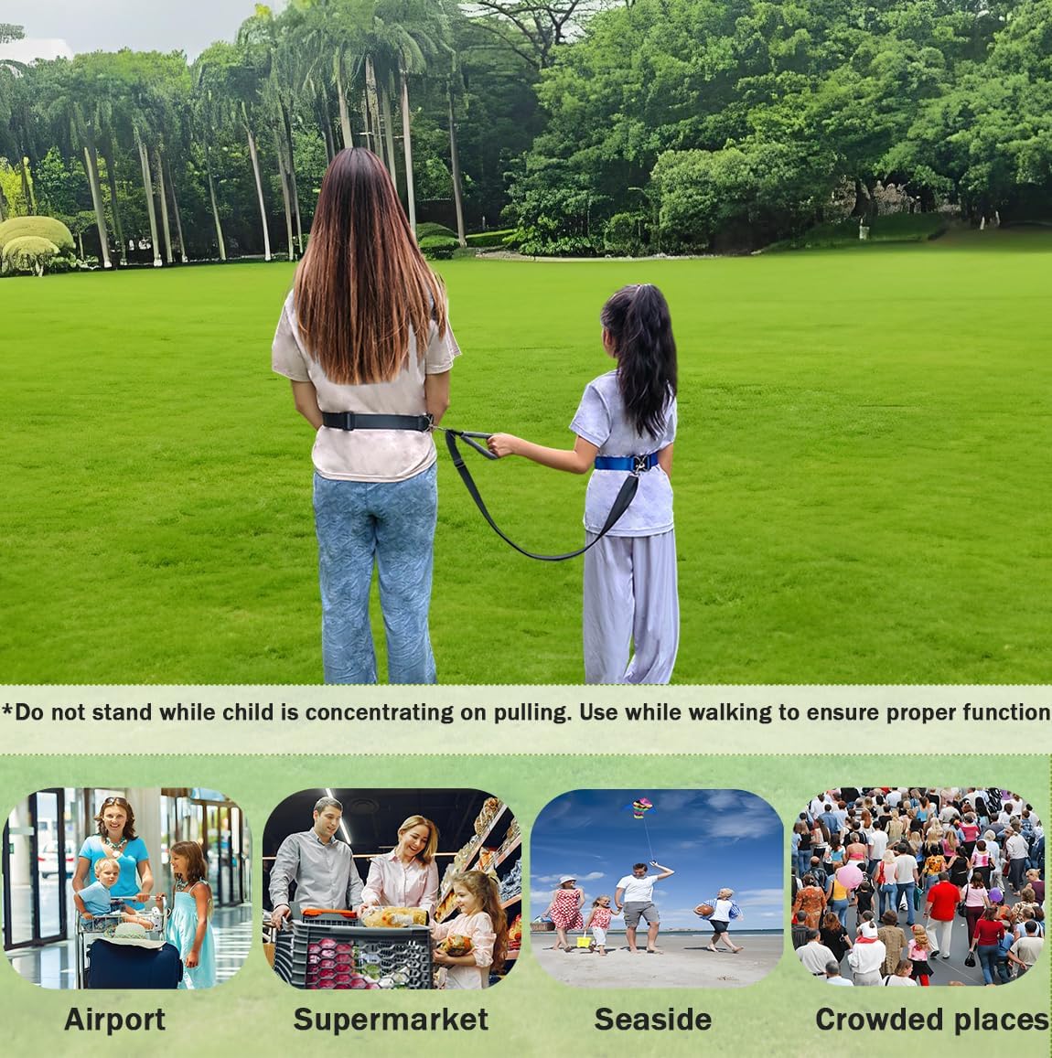 Ajqxh Secure Waist Leash Harness adjustable fit demonstrates size versatility