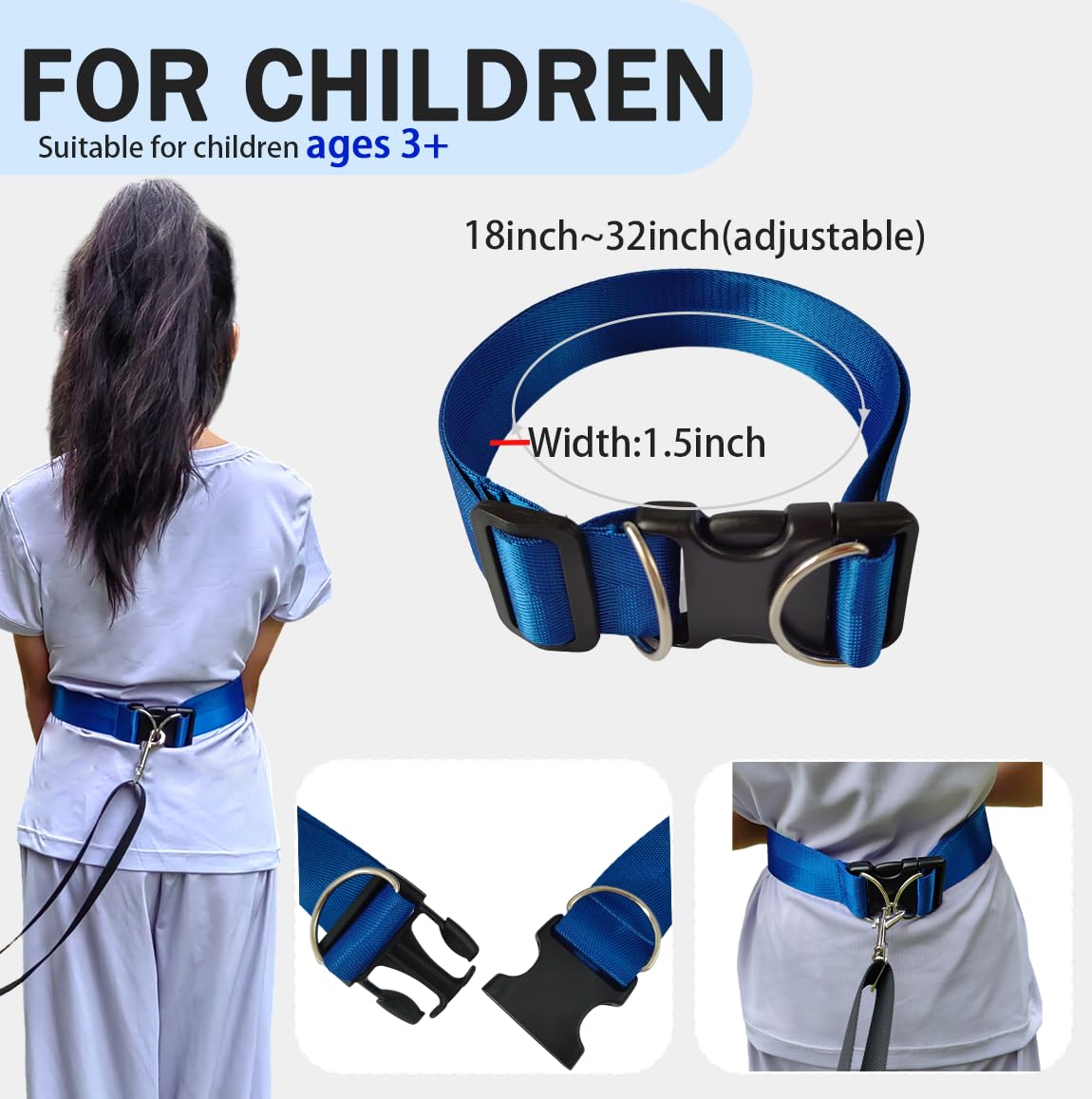Ajqxh Secure Waist Leash Harness adult connector illustrates easy link