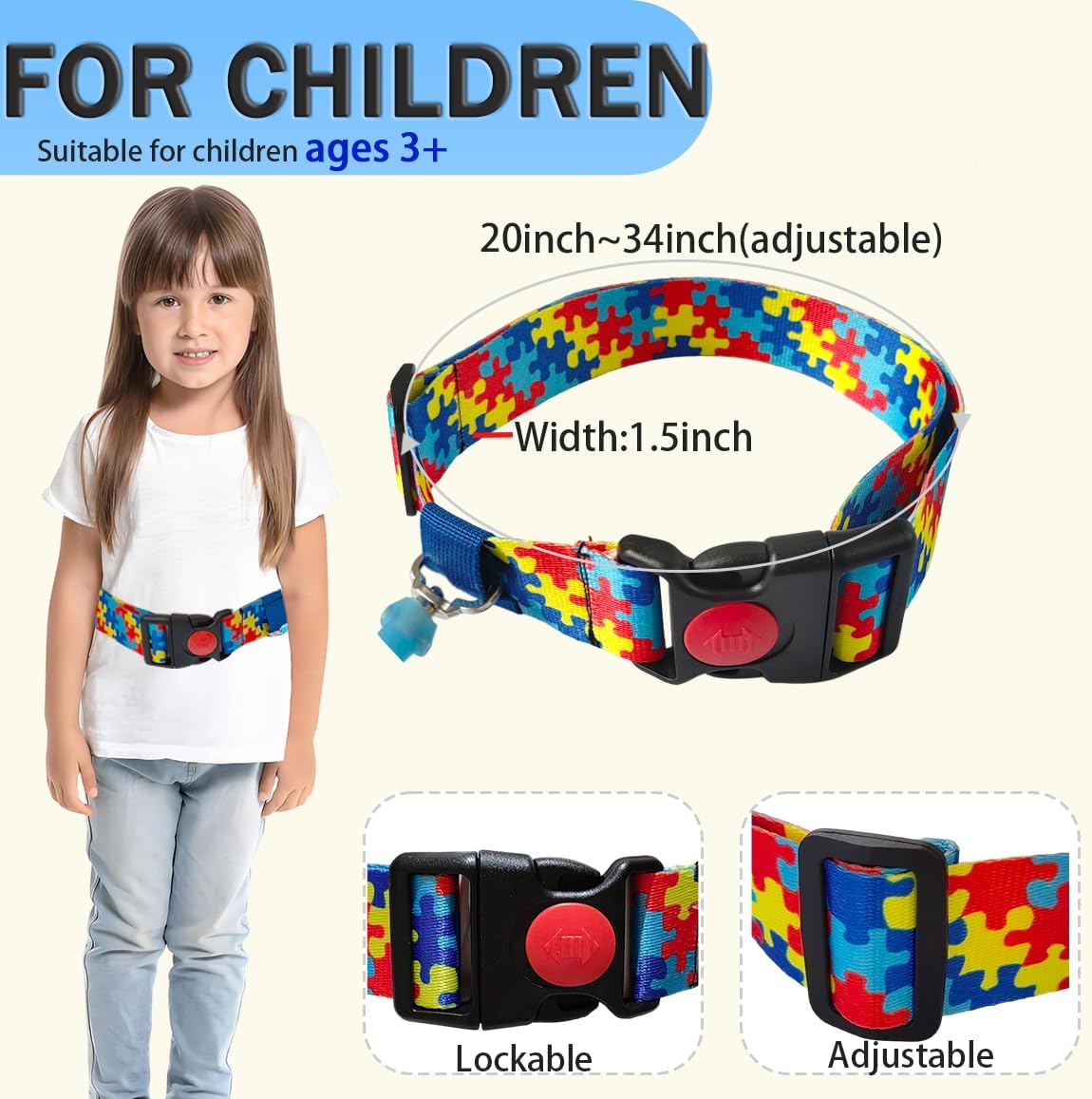 Ajqxh upgraded waist harness wrist usage highlights hands-free control during walks.
