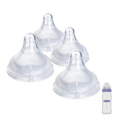 Ajrwiiy 4-count nipples compatible with Lansinoh NaturalWave for secure latch and natural-feel feeding