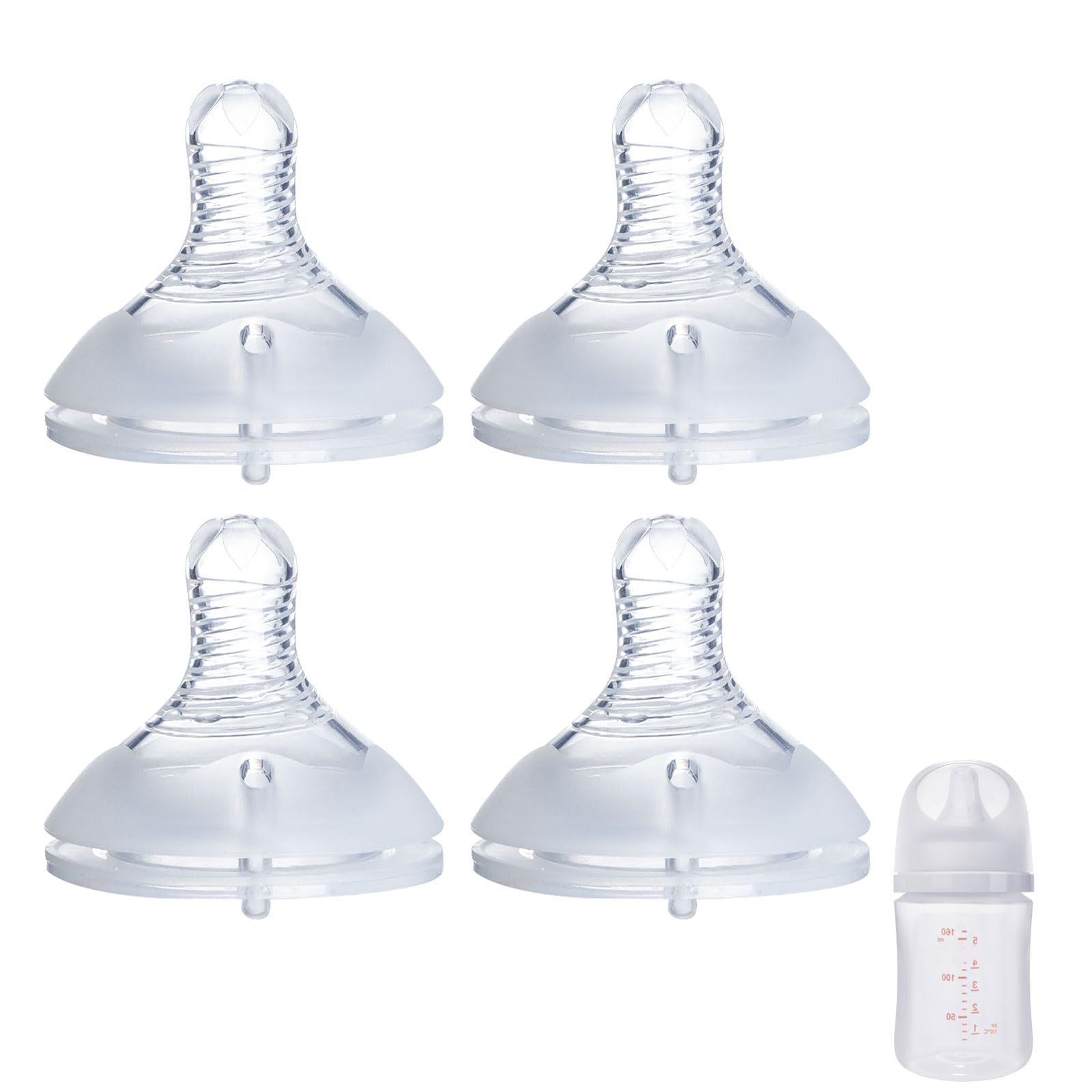 Ajrwiiy 4-pack nipple near-fit for Pigeon bottles ensures a secure, leak-free feeding.