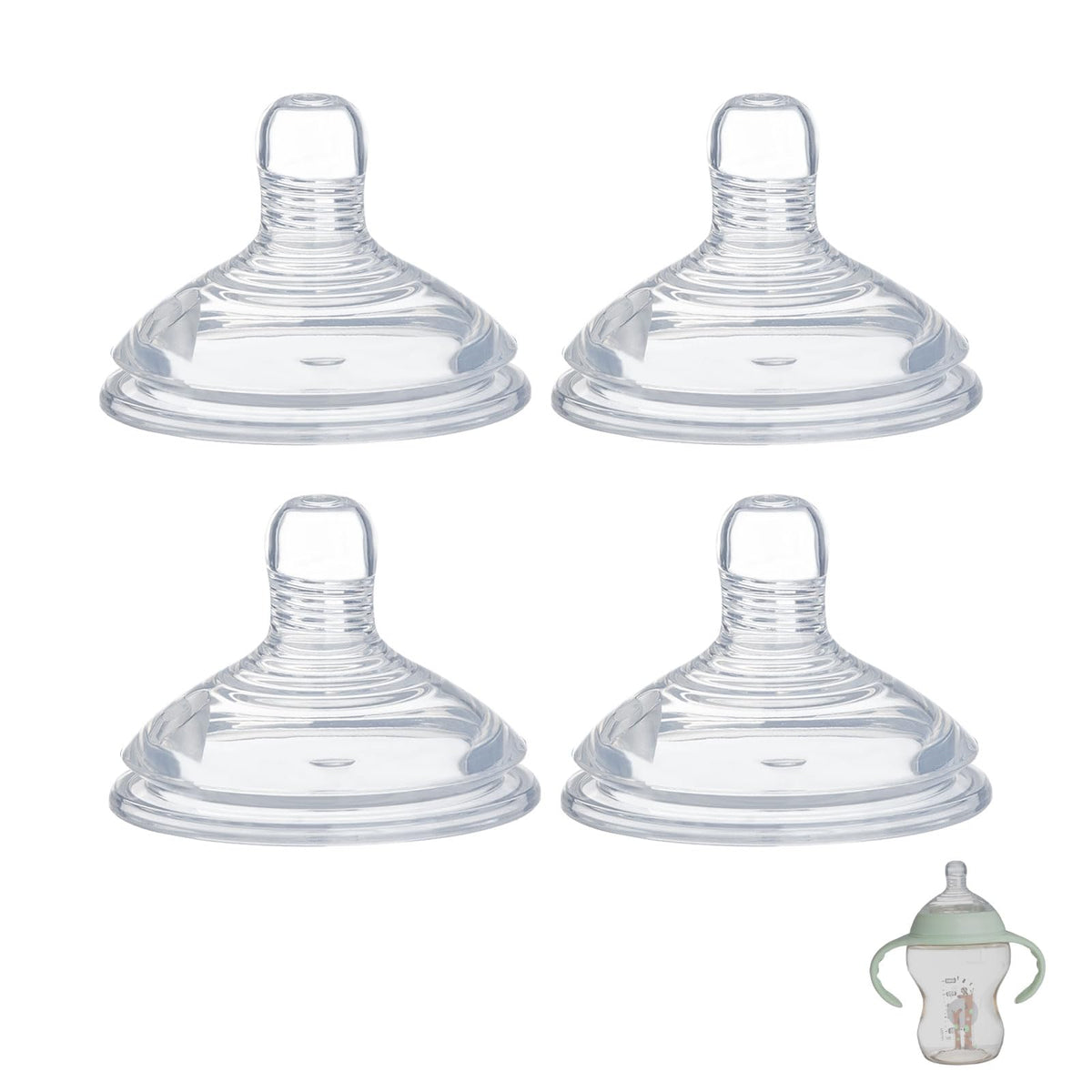 Ajrwiiy 4-pack nipples soft-silicone offer comfortable natural-latch feeding