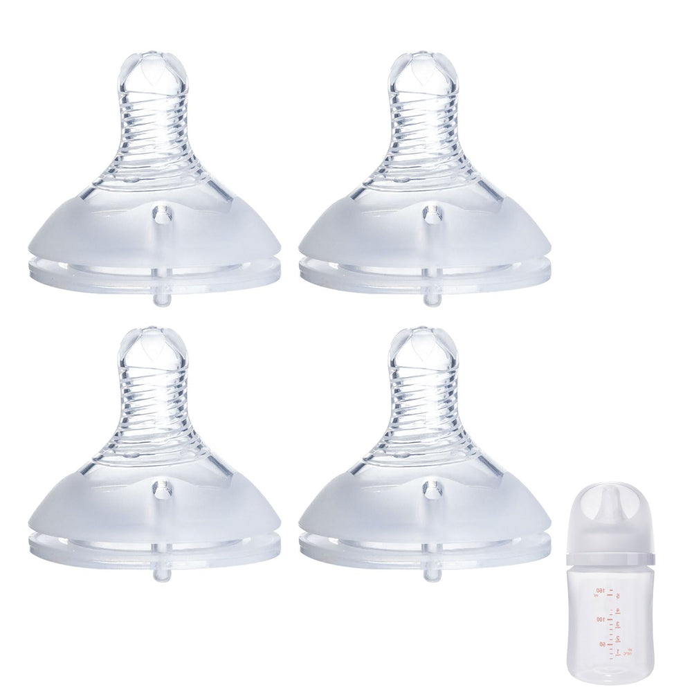 Ajrwiiy 4Pack silicone nipples fit Pigeon bottles for a secure, mess-free feeding experience.