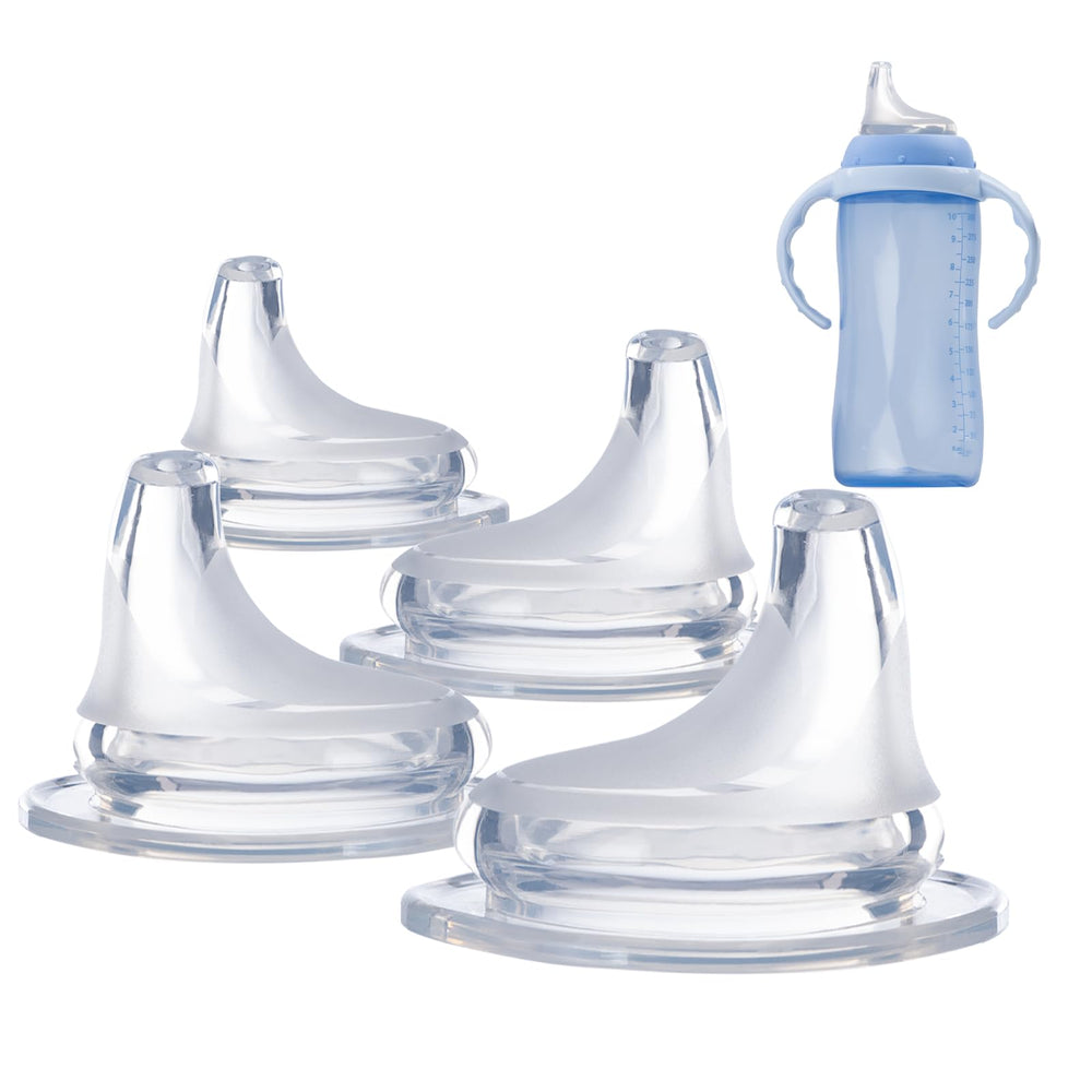 Ajrwiiy 4-pack soft spout for NUK Active cups supports smooth transition and leak-free sipping.