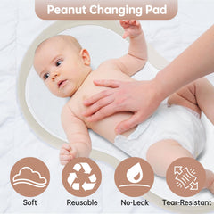 Ajrwiiy changing pad liner inside Keekaroo Peanut Changer shows reliable spill protection.