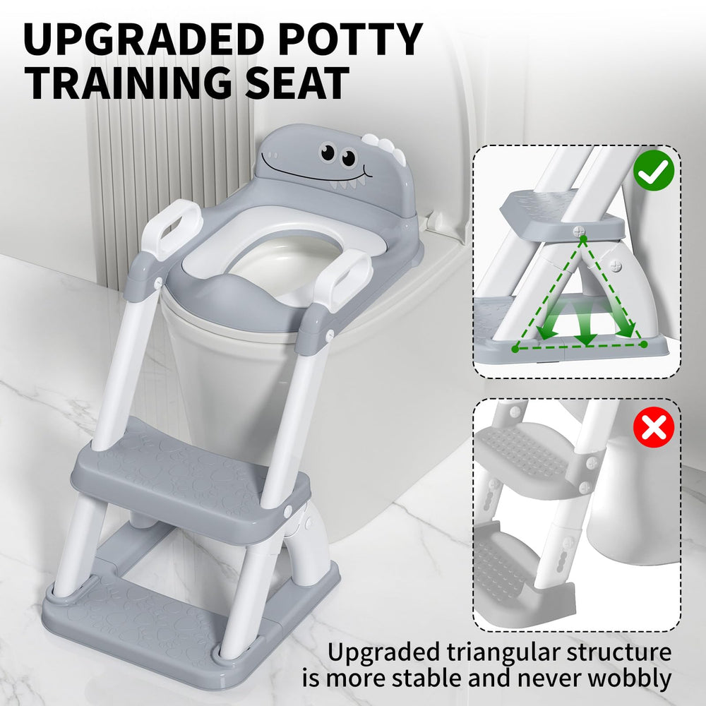 AJVV potty training seat anti-slip pad, stable step stool for independent use.