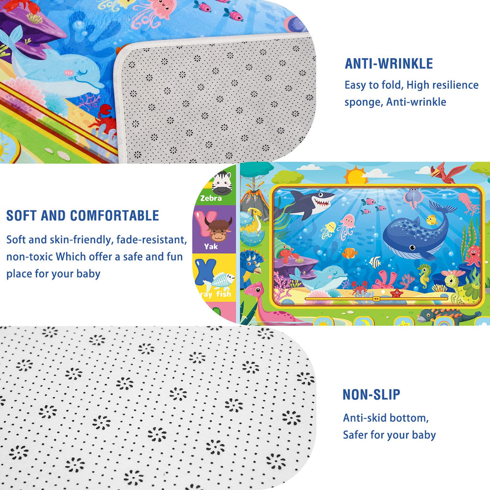 AKASISRUG bright colors and patterns support curiosity and interactive learning.