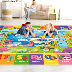 AKASISRUG non-slip backing helps keep the mat in place during play.
