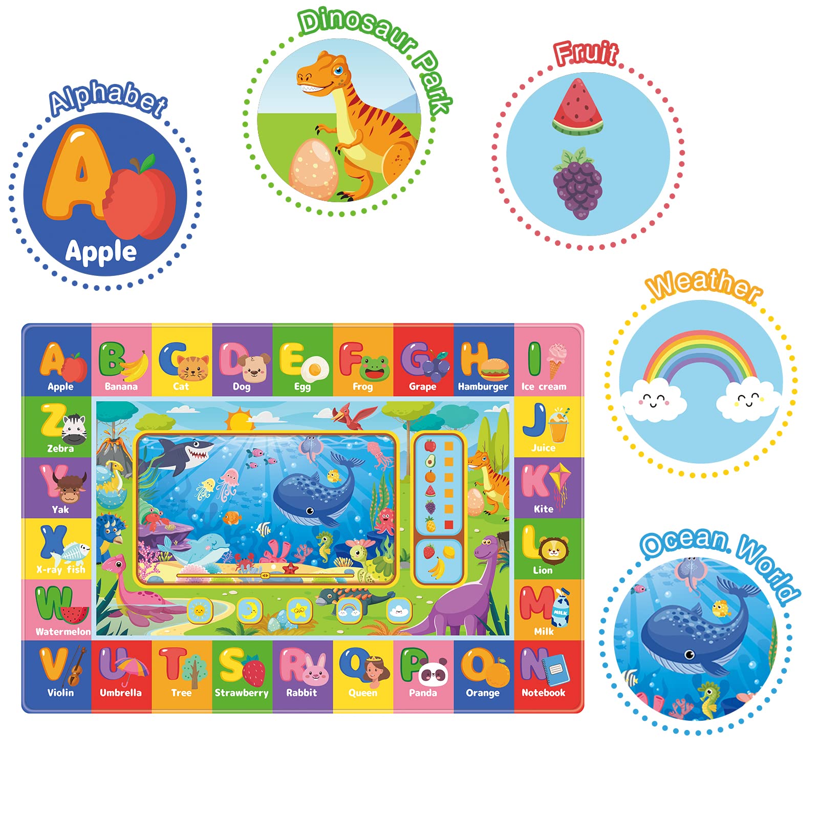 AKASISRUG expansive surface creates a roomy area for tummy time and crawling.