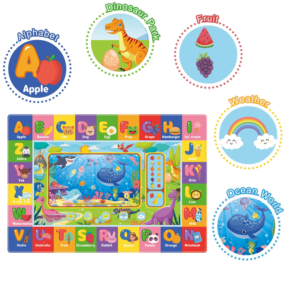 AKASISRUG expansive surface creates a roomy area for tummy time and crawling.
