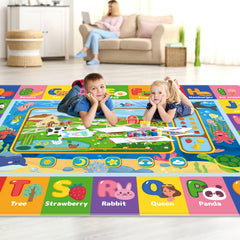 AKASISRUG ABC design close-up emphasizes educational play surface