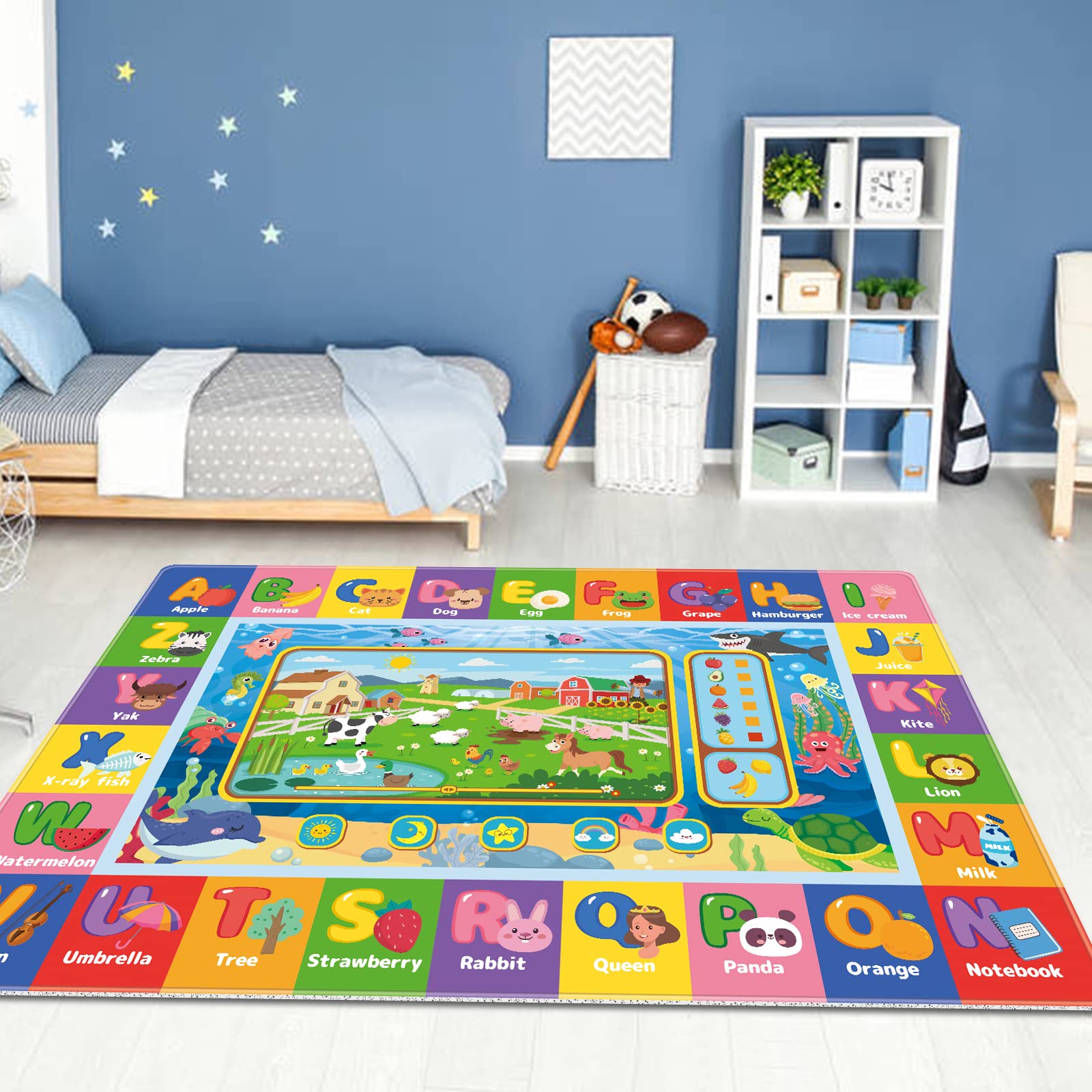 AKASISRUG playroom and nursery setup using versatile educational rug.