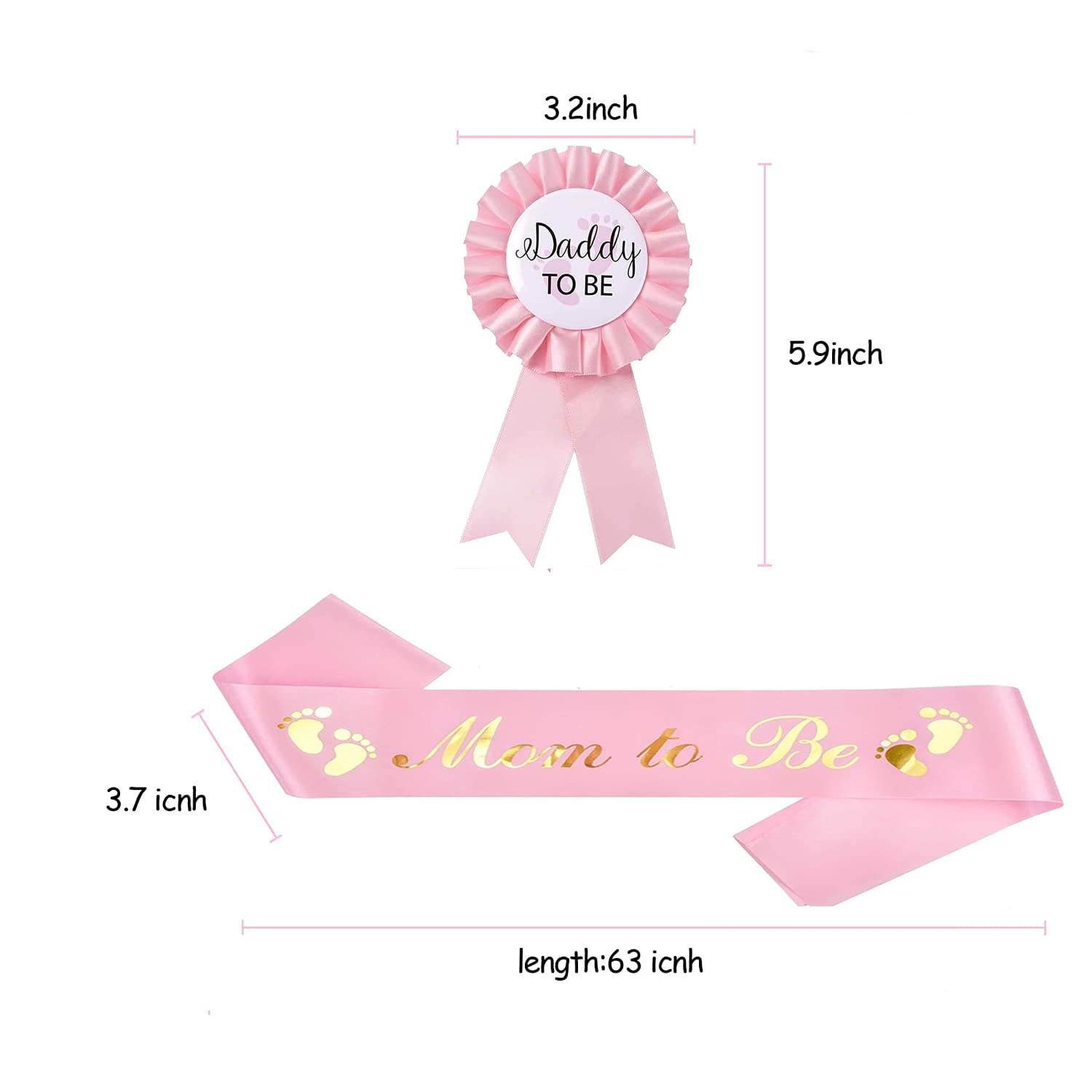 Akebrog daddy-to-be badge pink complements gender reveal outfits and celebratory looks