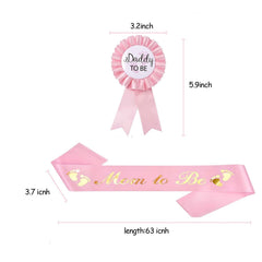 Akebrog daddy-to-be badge pink complements gender reveal outfits and celebratory looks