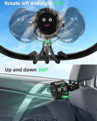 Akejrym Stroller Fan demonstrates 360° rotation for versatile airflow in any seating position.