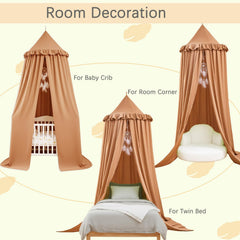 Akiky canopy over crib to twin bed illustrating adjustable size and versatility