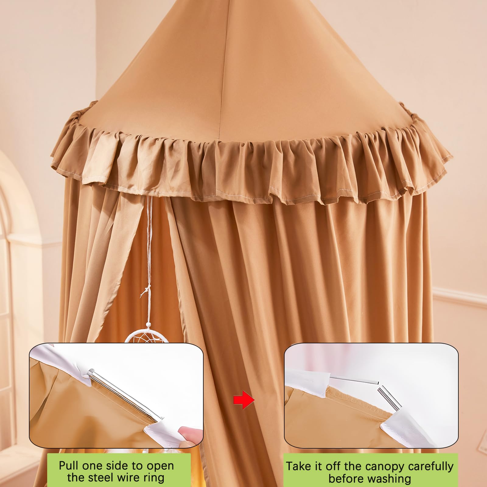 Akiky hanging tent skirt adds boho style to nursery decor
