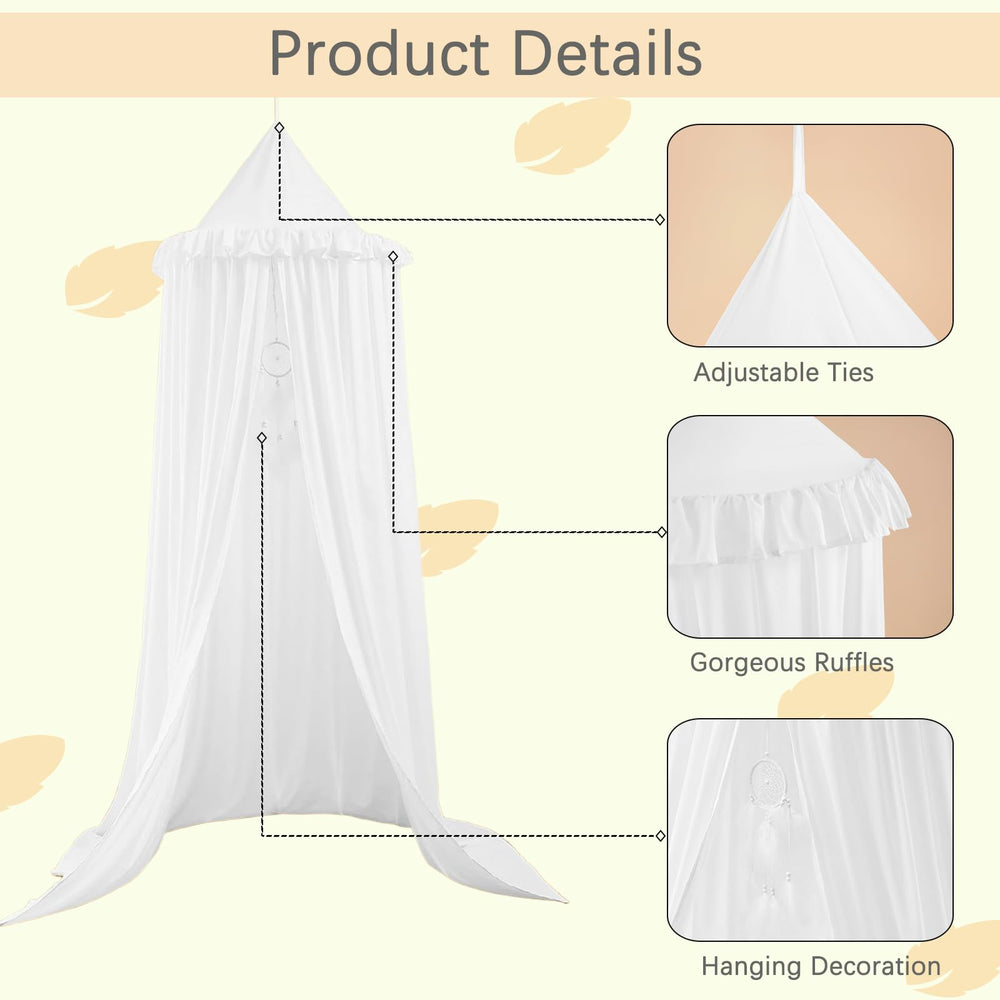 Akiky canopy highlights delicate ruffles and a gentle child-friendly design.