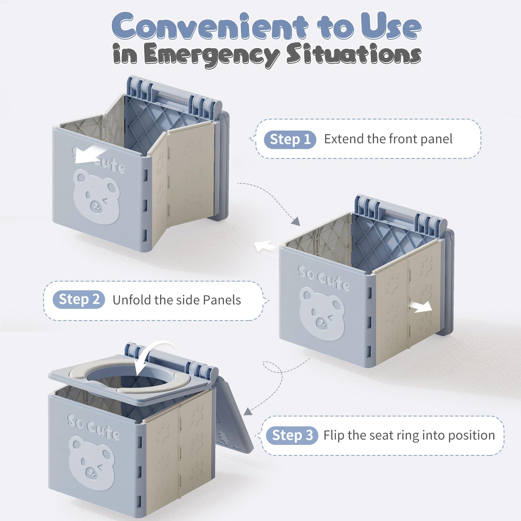 AKIMRABY travel potty-in-use shows versatile, on-the-go utility for potty needs