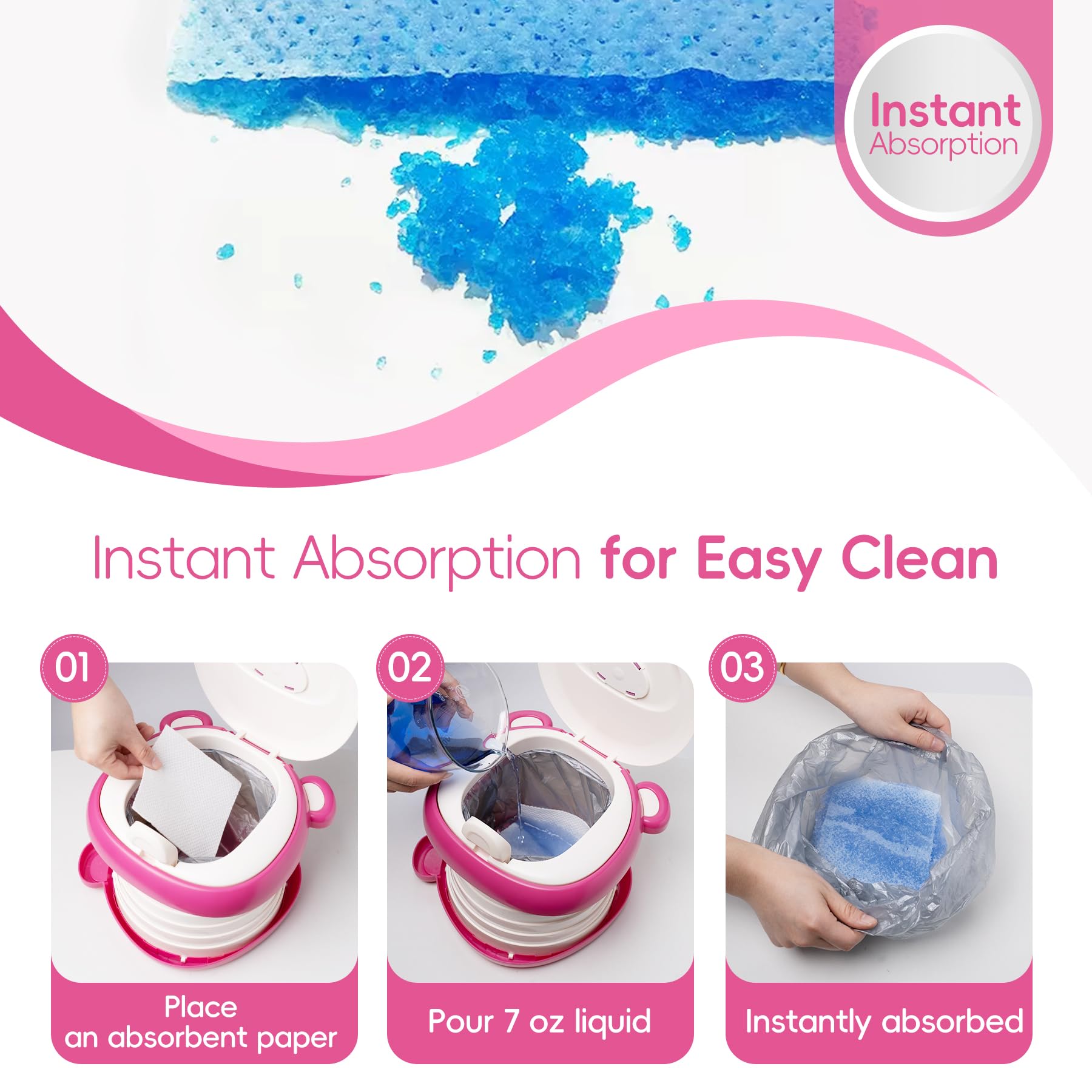 AKIMRABY Travel Potty Liners and Pads for mess-free travel.