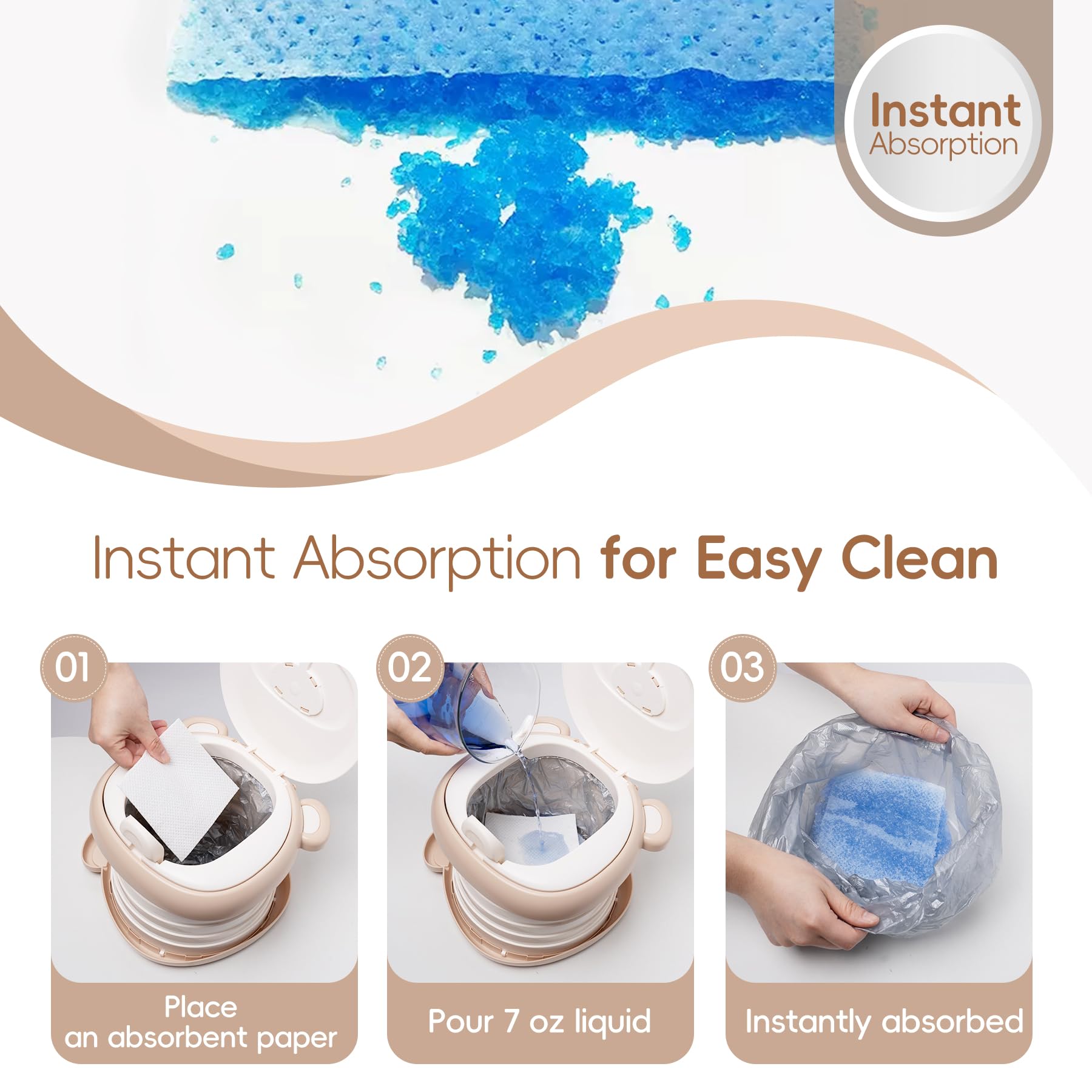 AKIMRABY Potty liners rolls included for tidy, mess-free use