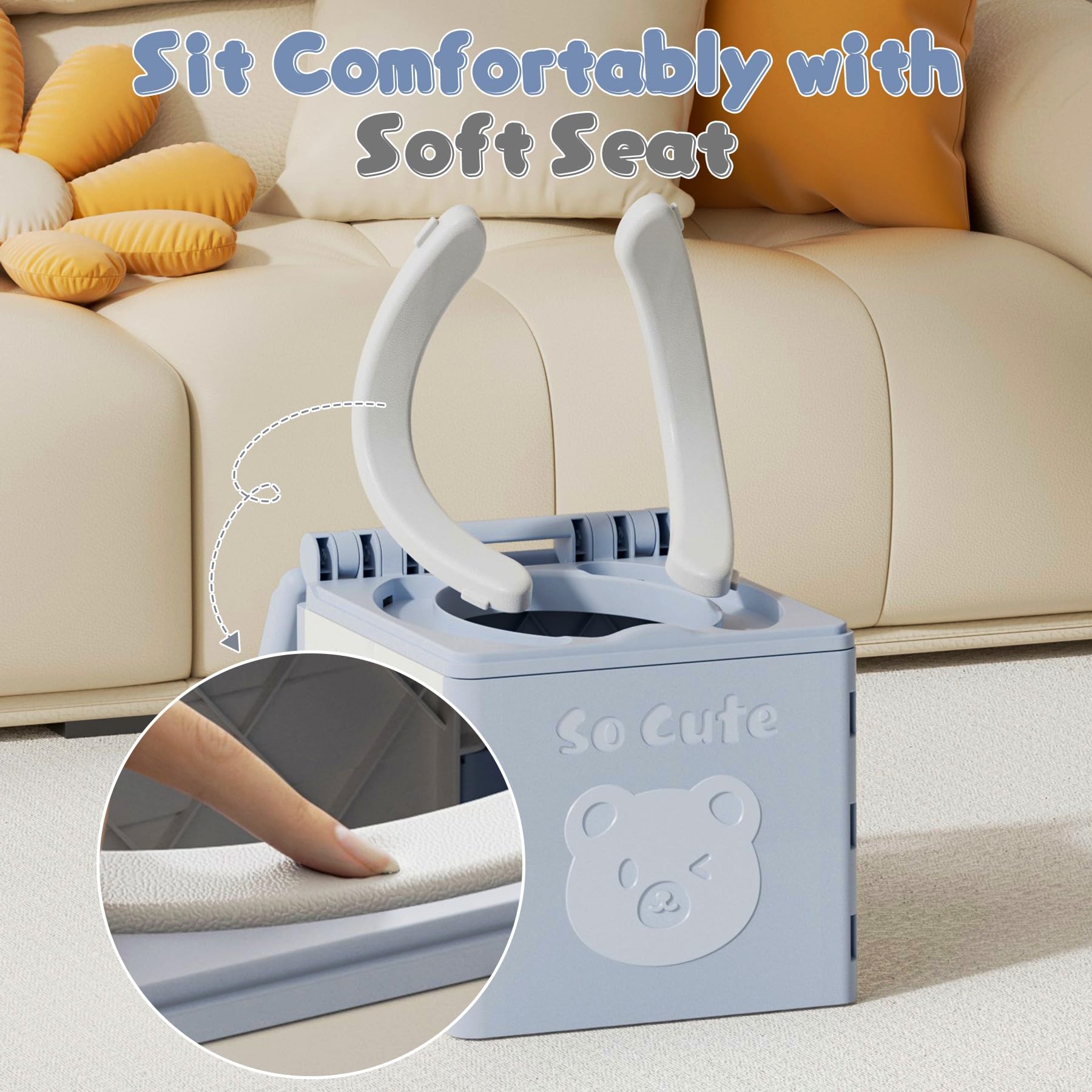 AKIMRABY travel potty-safe-structure ensures sturdy support for toddlers on adventures