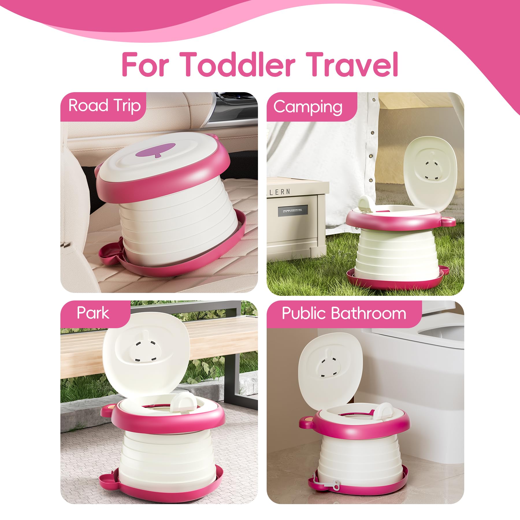 AKIMRABY Travel Potty Storage Bag keeping items organized.