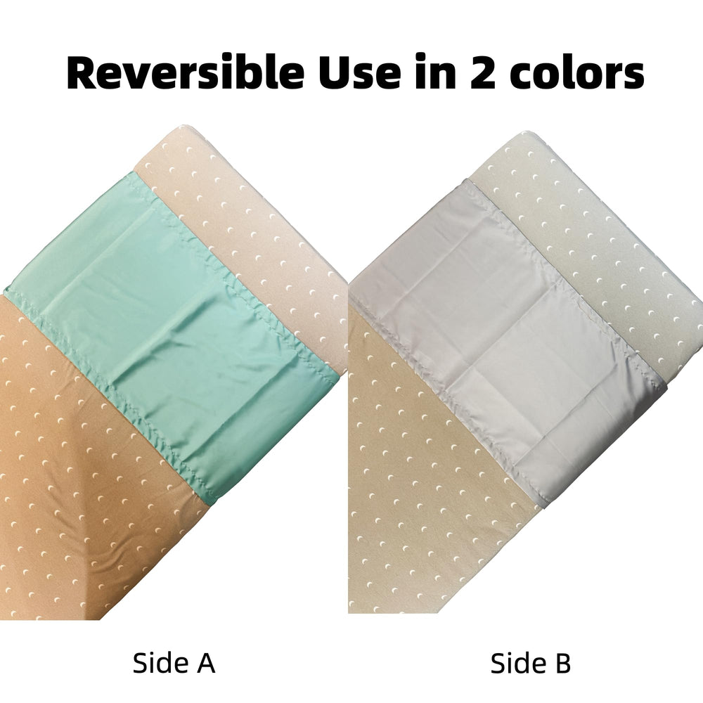 AKISS satin bassinet slip close-up highlights smooth texture that reduces fabric friction.