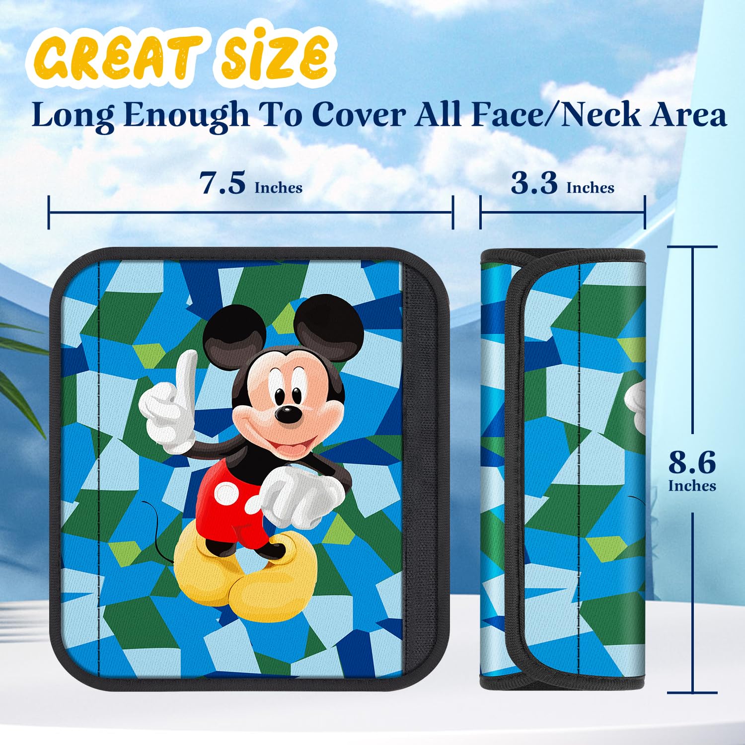 Akkya 2-pack seatbelt cushions spanning neck and shoulders during travel