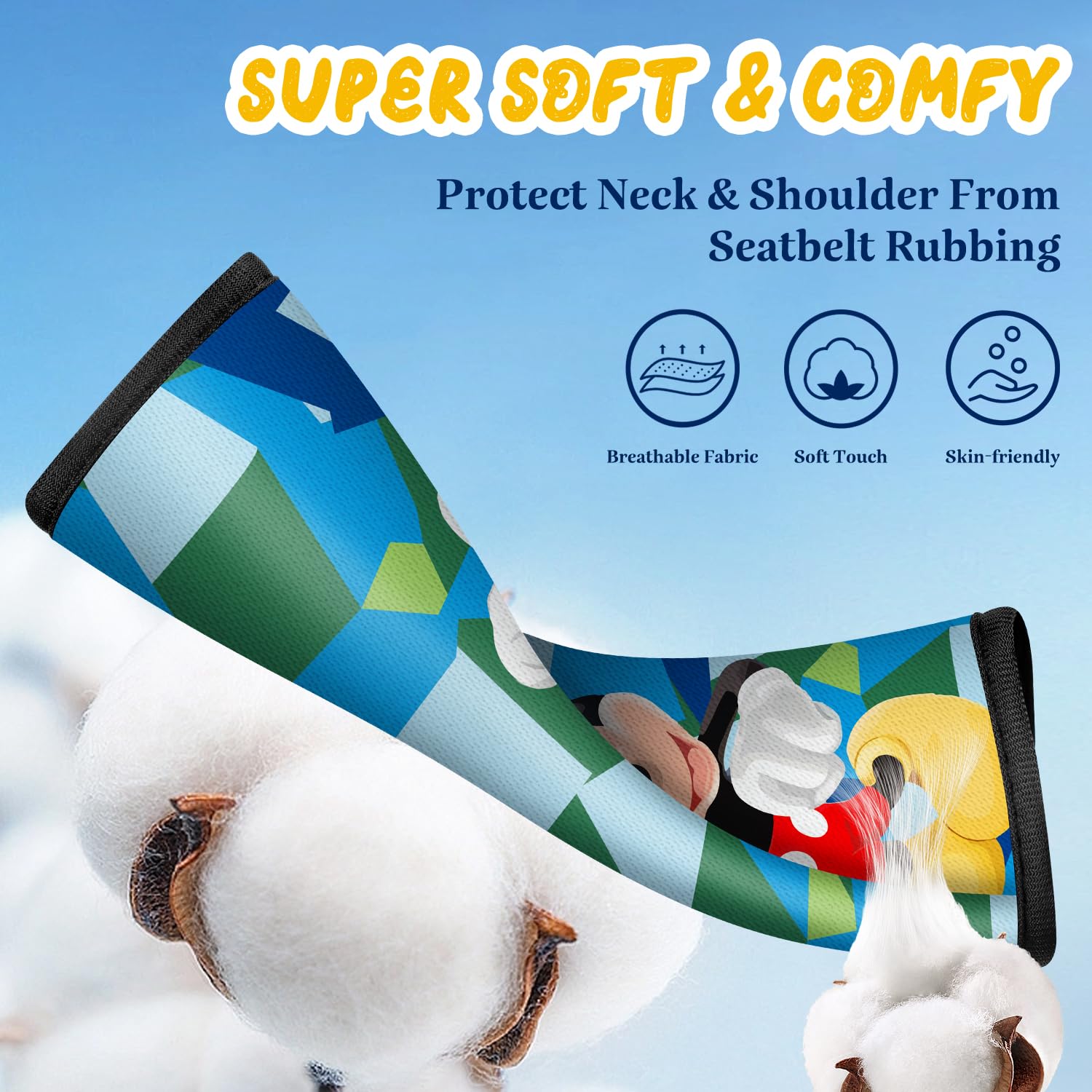 Akkya cartoon seatbelt pad featuring kid-friendly design for comfortable rides