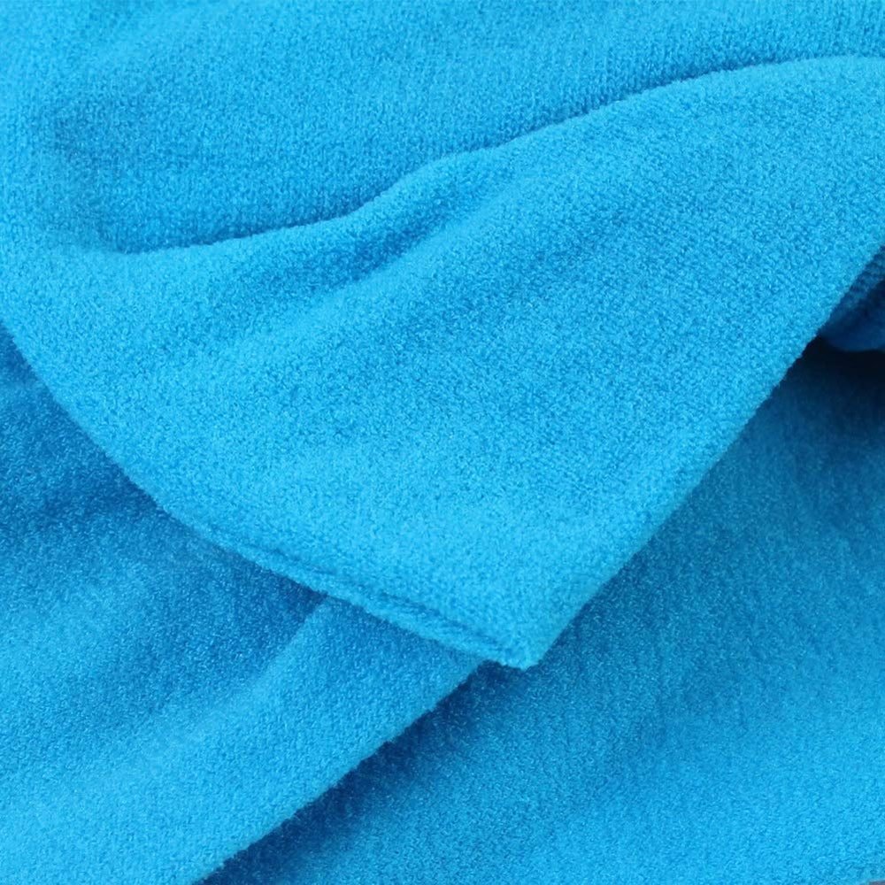 AKOAK baby headband blue side view highlights stretchable elastic fit.