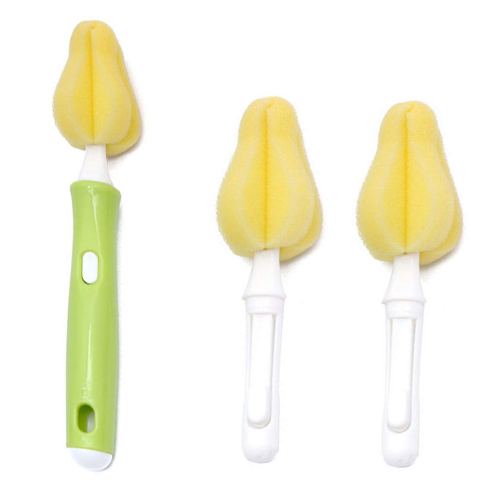 AKOAK baby-nipple-brush with soft sponge head for gentle pacifier cleaning.