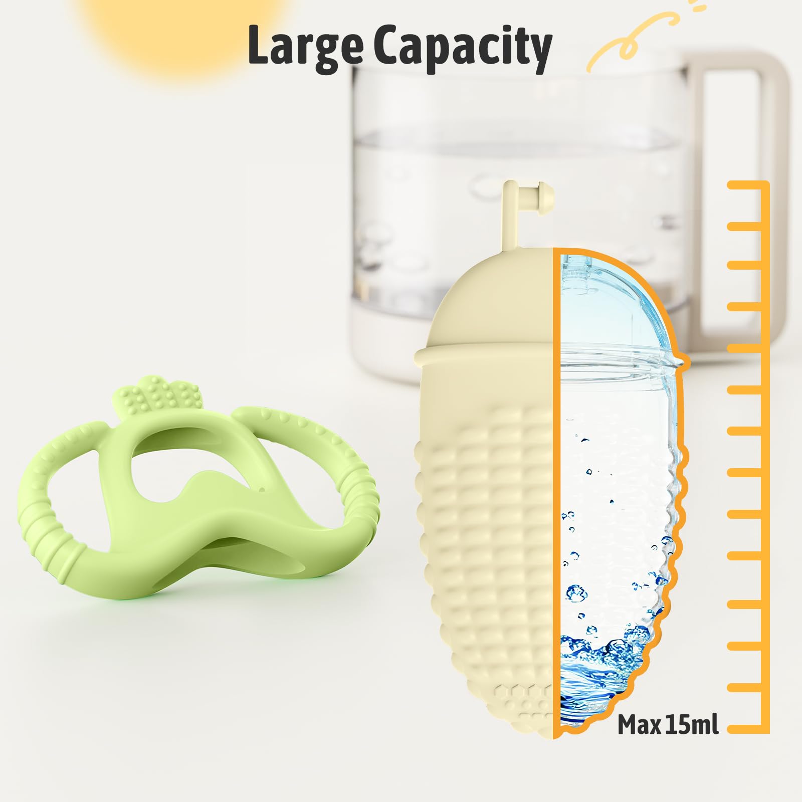 Akolik BPA-free silicone teether highlights safe materials for tiny mouths.