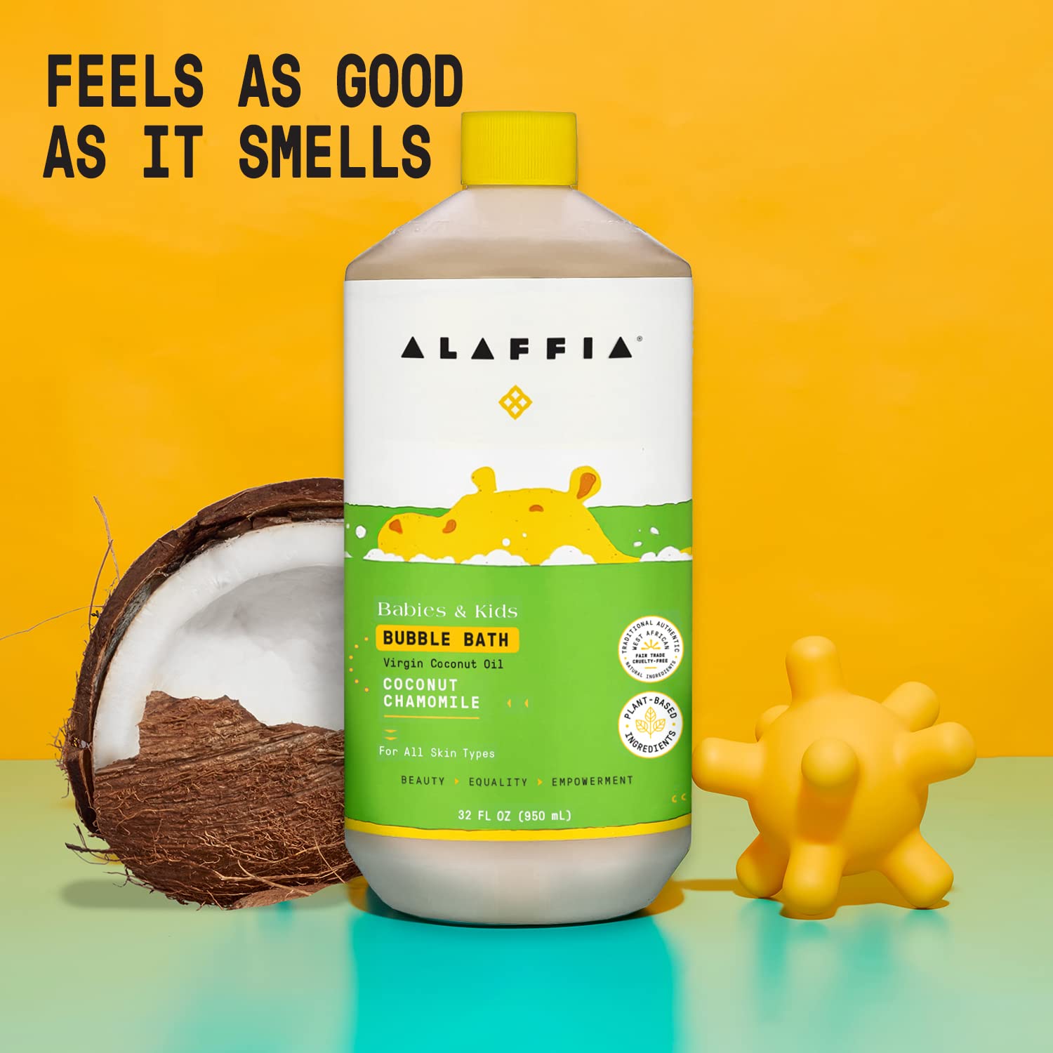 Alaffia 2-pack 32 oz bubble bath offers lasting value for family bath time.