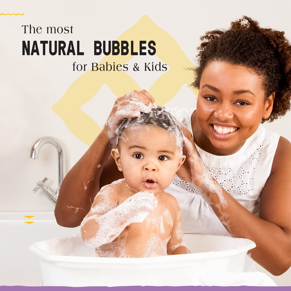 Alaffia Babies and Kids Bubble Bath bubbles fill the tub with playful lather.