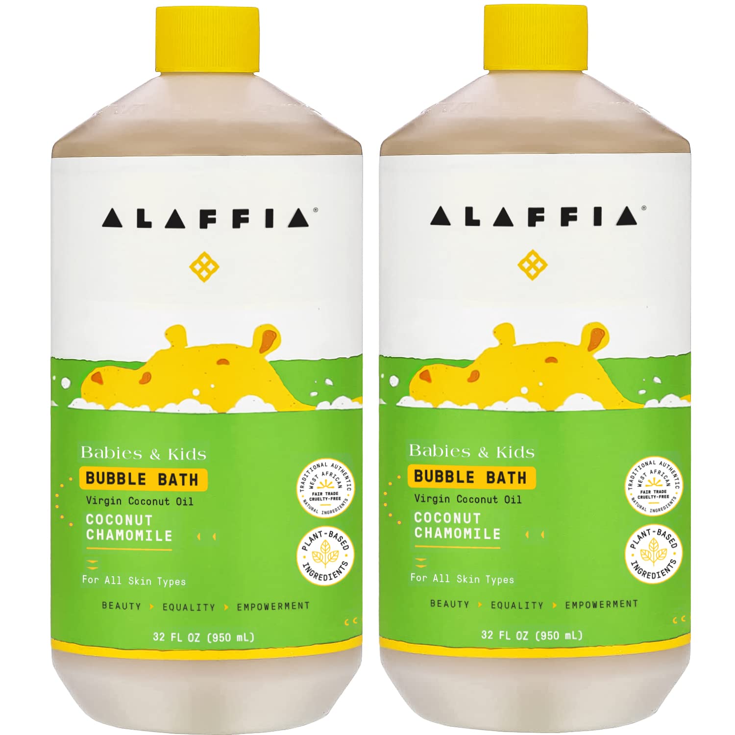 Alaffia Babies and Kids Bubble Bath bubbles for gentle cleansing and calm bath time.