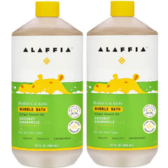 Alaffia Babies and Kids Bubble Bath bubbles for gentle cleansing and calm bath time.